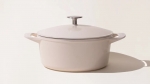 Round Enameled Cast Iron Dutch Oven - White